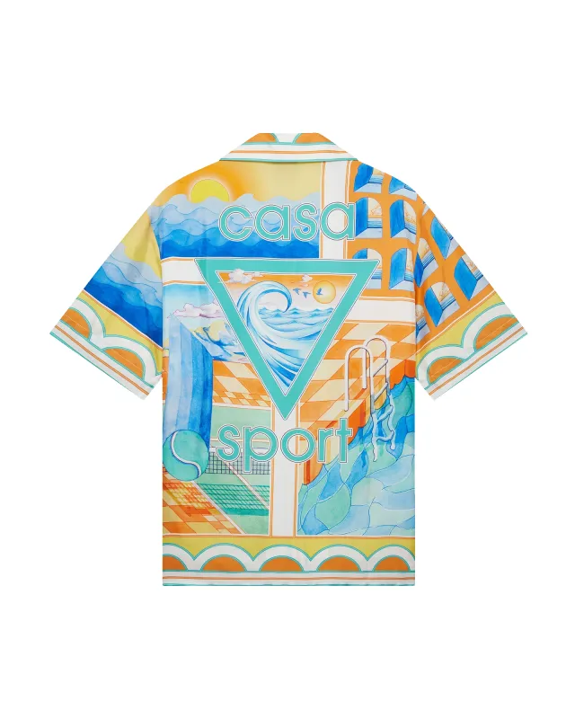 Surreal Pool Short-Sleeve Silk Shirt sold by Casablanca