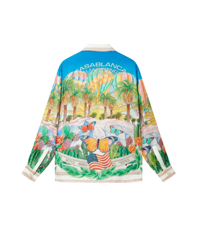 Psychadelic Cuban Collar Long Sleeve Silk Shirt sold by Casablanca