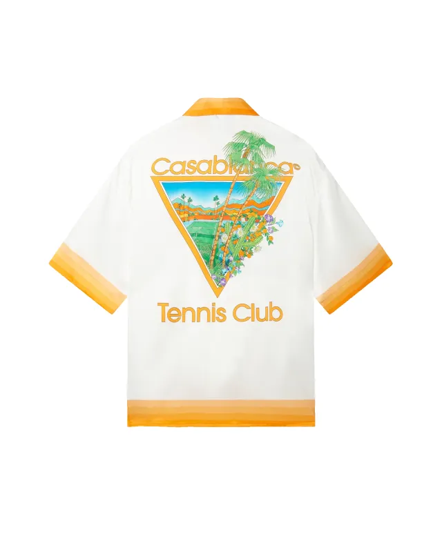 Palm Springs Icon Orange Short Sleeve Silk Shirt sold by Casablanca