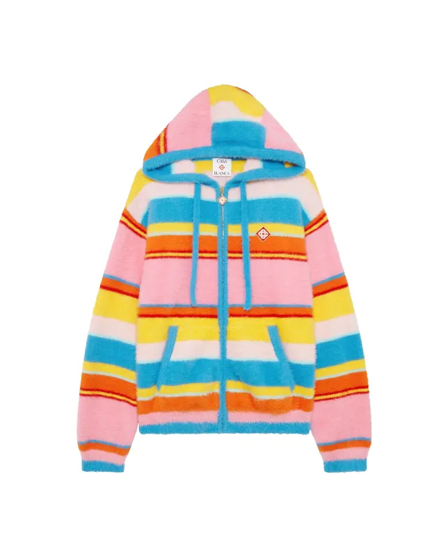 Fluffy Stripe Oversized Hooded Sweatshirt sold by Casablanca