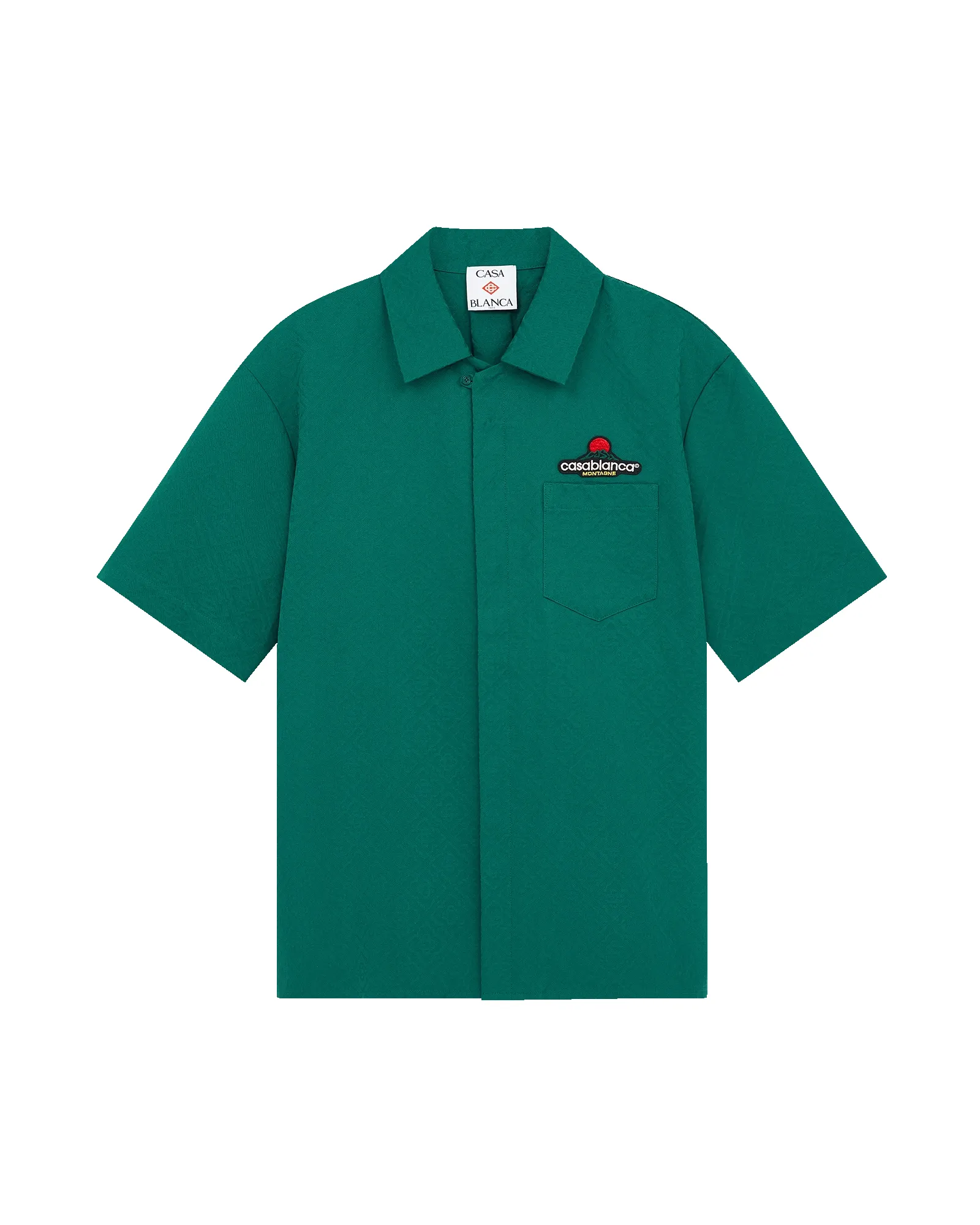 Cotton Monogram Short Sleeve Jacquard Shirt sold by Casablanca