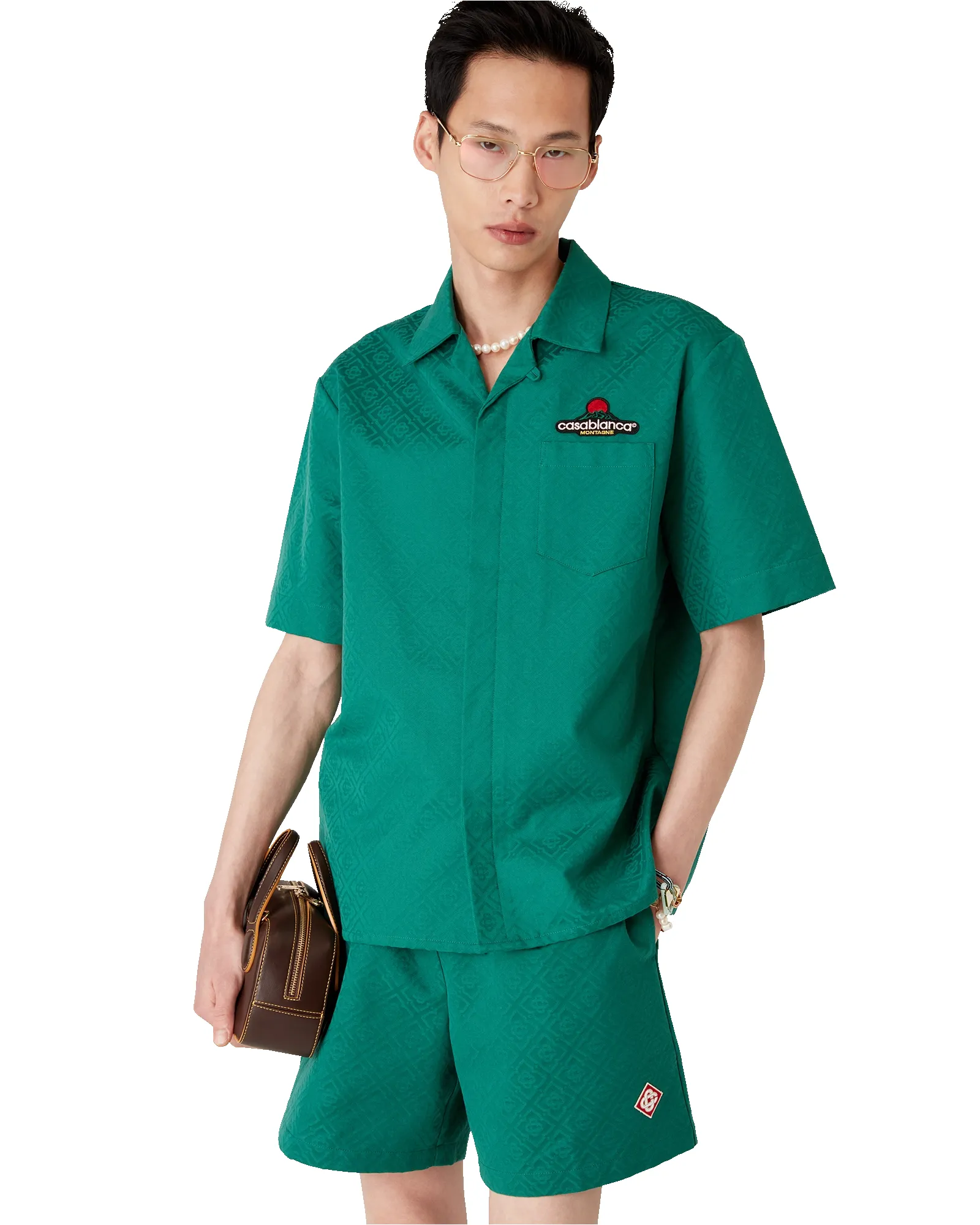 Cotton Monogram Short Sleeve Jacquard Shirt sold by Casablanca product image thumbnail 4