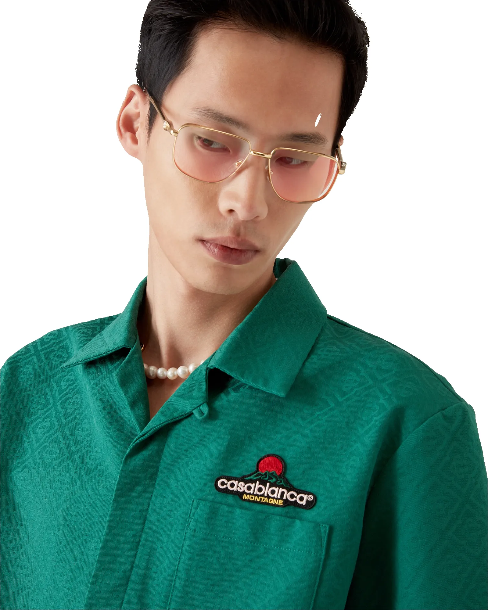 Cotton Monogram Short Sleeve Jacquard Shirt sold by Casablanca product image thumbnail 5