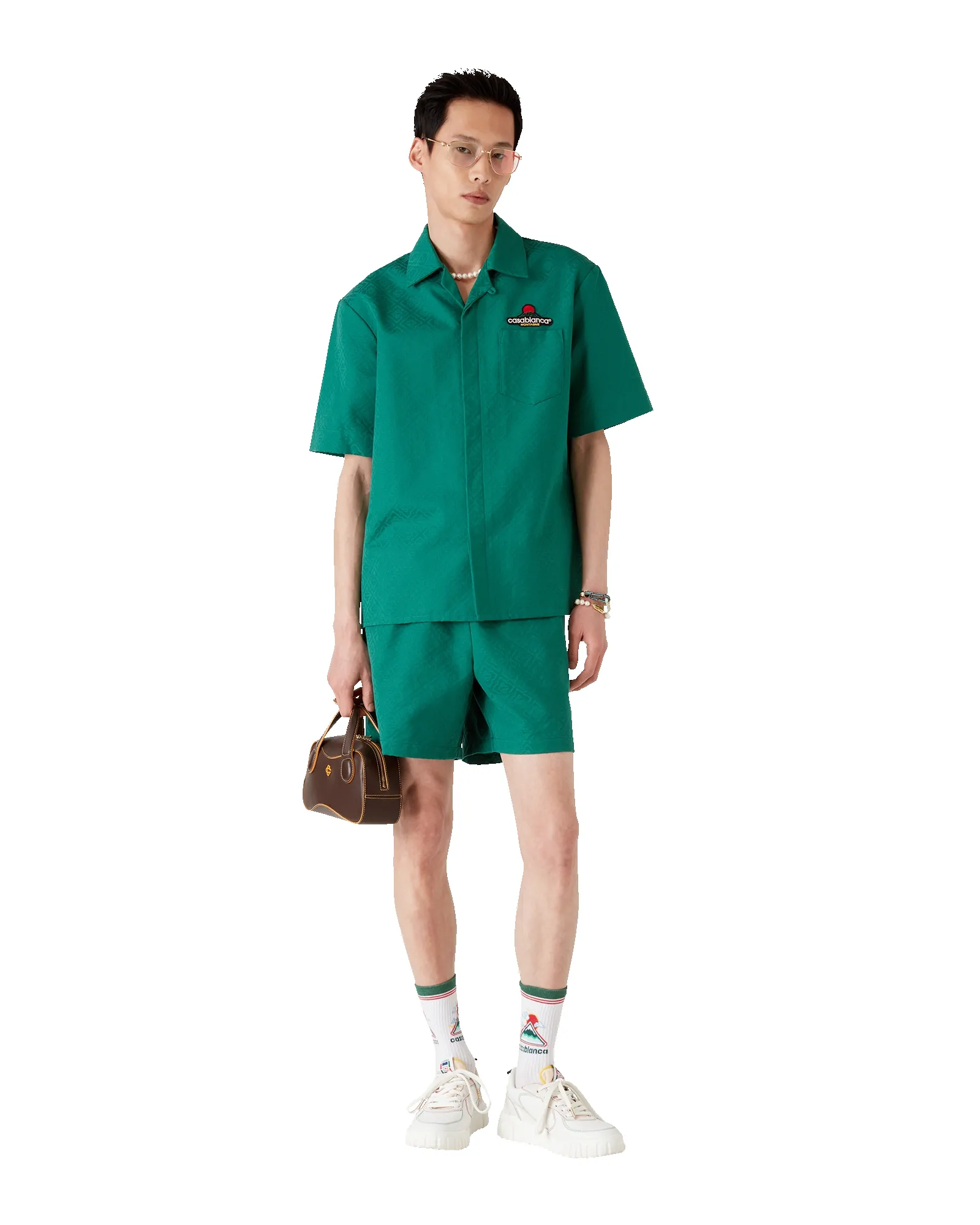 Cotton Monogram Short Sleeve Jacquard Shirt sold by Casablanca product image thumbnail 2