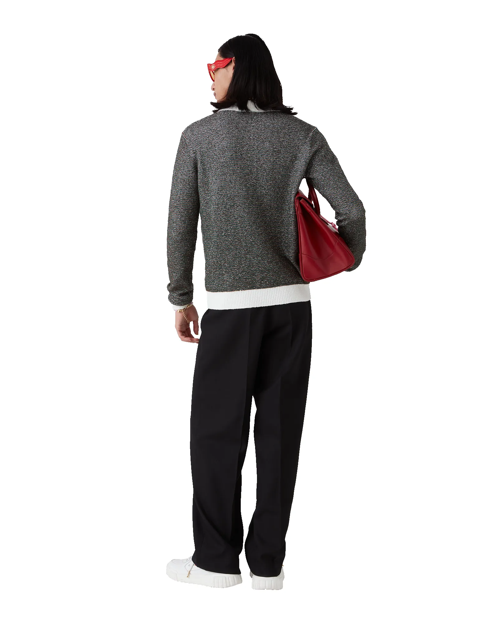 Boucle Stripe Long Sleeve Polo Shirt sold by Casablanca product image thumbnail 3