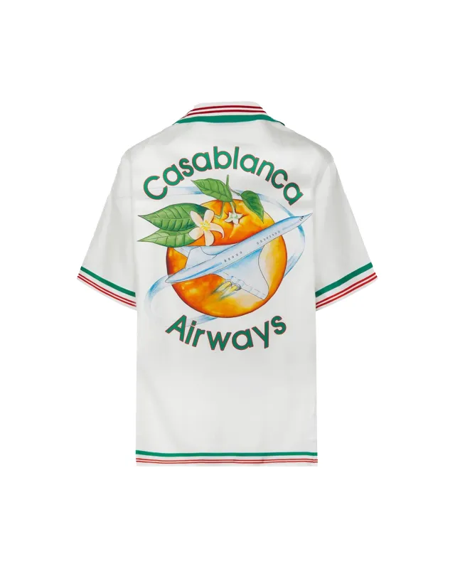 Orbite Au Tour De L'Orange Short Sleeve Silk Shirt sold by Casablanca
