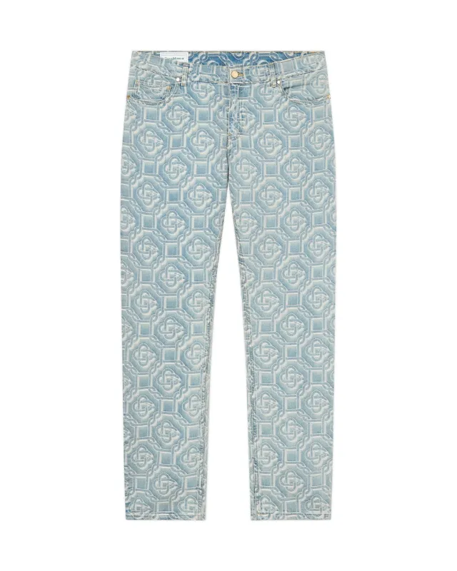 Monogram Bleached Denim Trousers sold by Casablanca