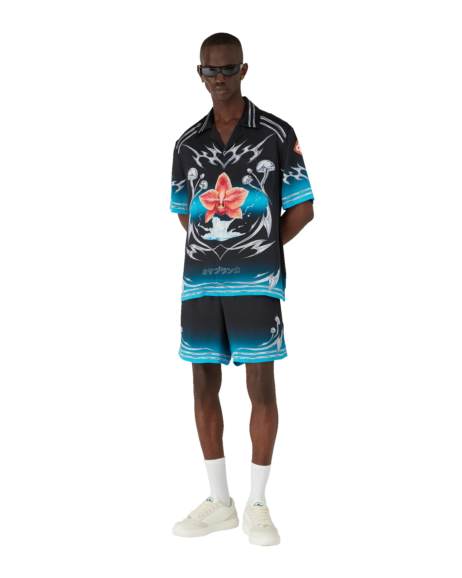 Blades Short Sleeve Silk Satin Shirt sold by Casablanca product image thumbnail 2