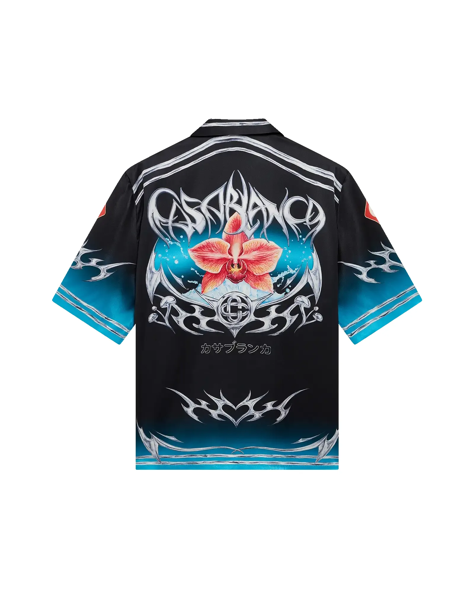 Blades Short Sleeve Silk Satin Shirt sold by Casablanca