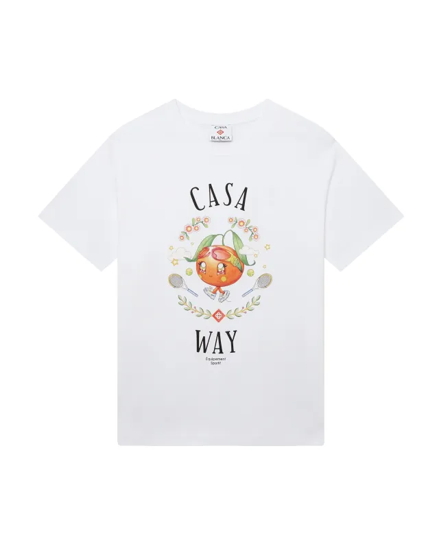 Casa Way Orange Mascot Short Sleeve T-Shirt sold by Casablanca