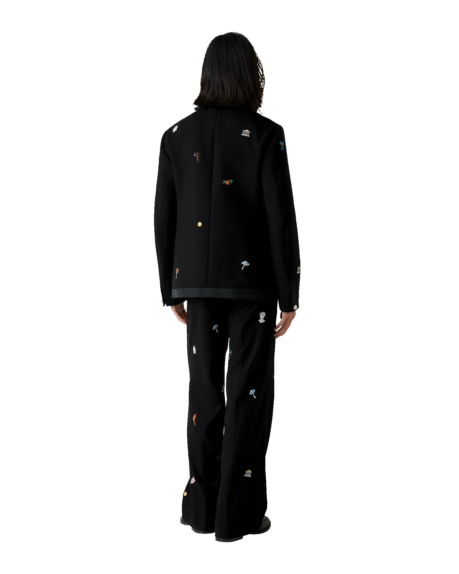 Embroidered Motif Wool Tailored Trousers sold by Casablanca product image thumbnail 3