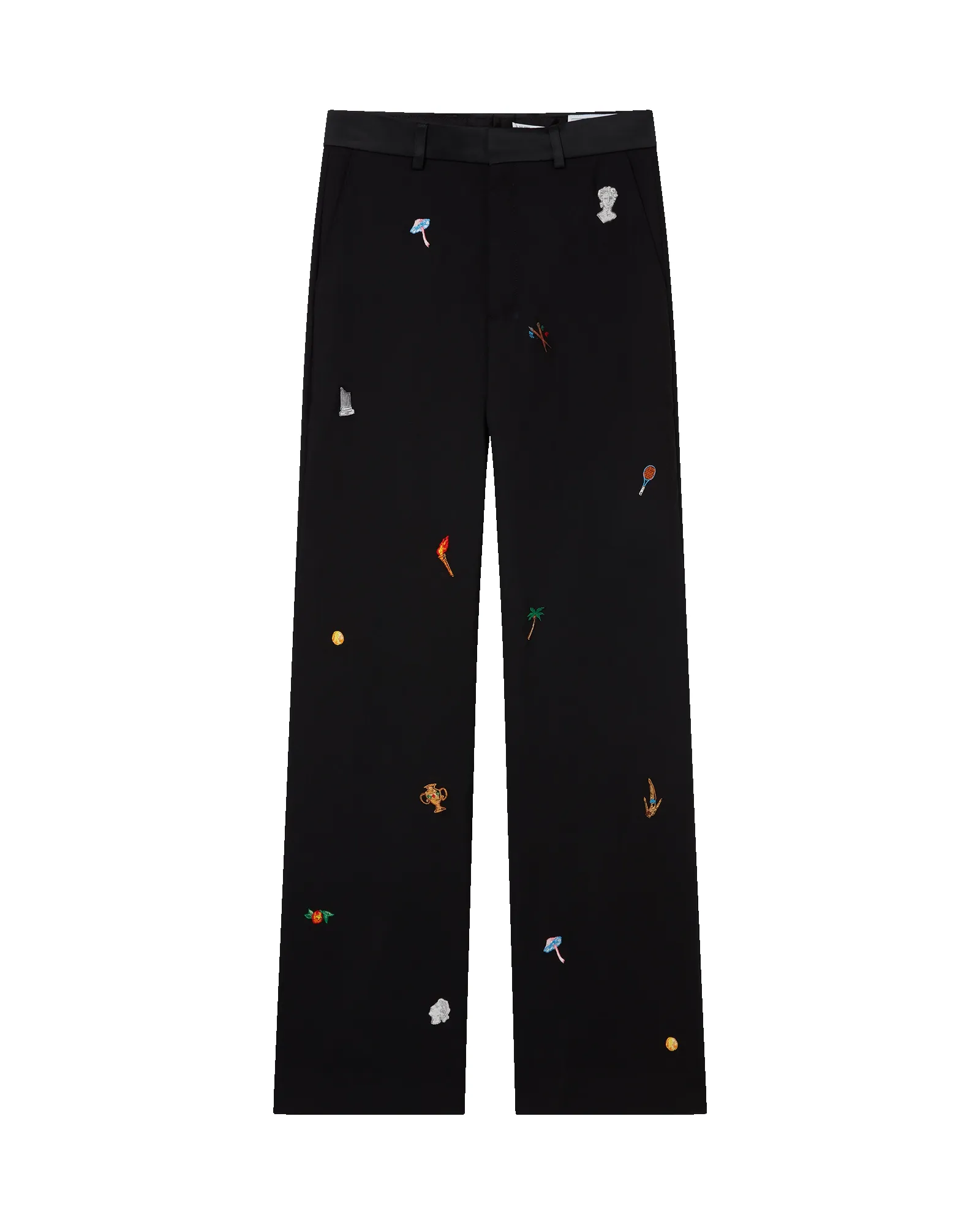 Embroidered Motif Wool Tailored Trousers sold by Casablanca