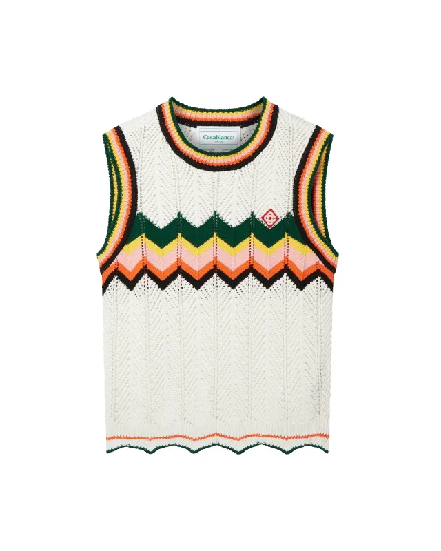 Chevron Lace Vest sold by Casablanca