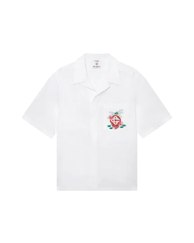 Cotton Poplin Embroidered Short Sleeve Shirt sold by Casablanca