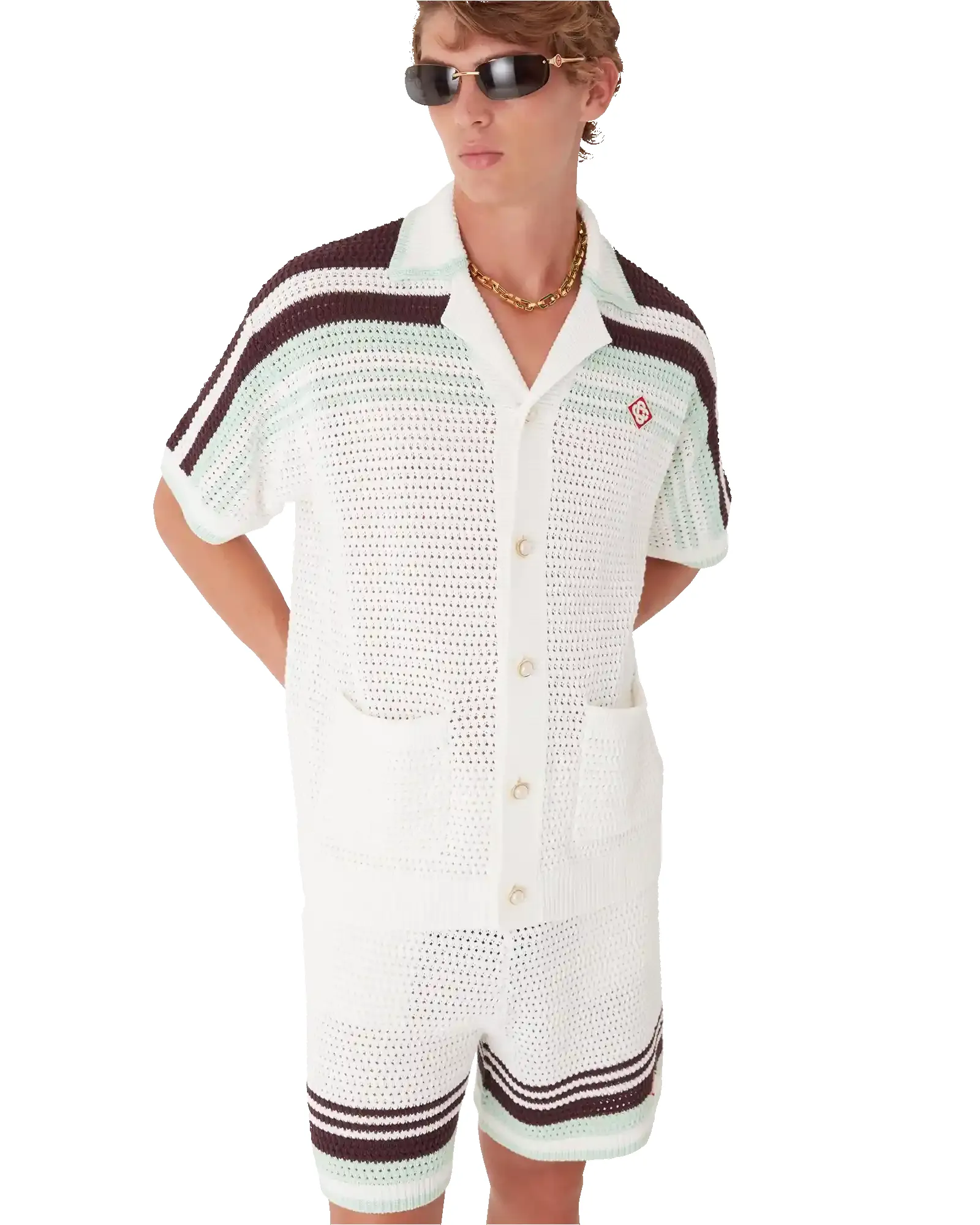 Tennis Cotton Crochet Short Sleeve Shirt sold by Casablanca product image thumbnail 4