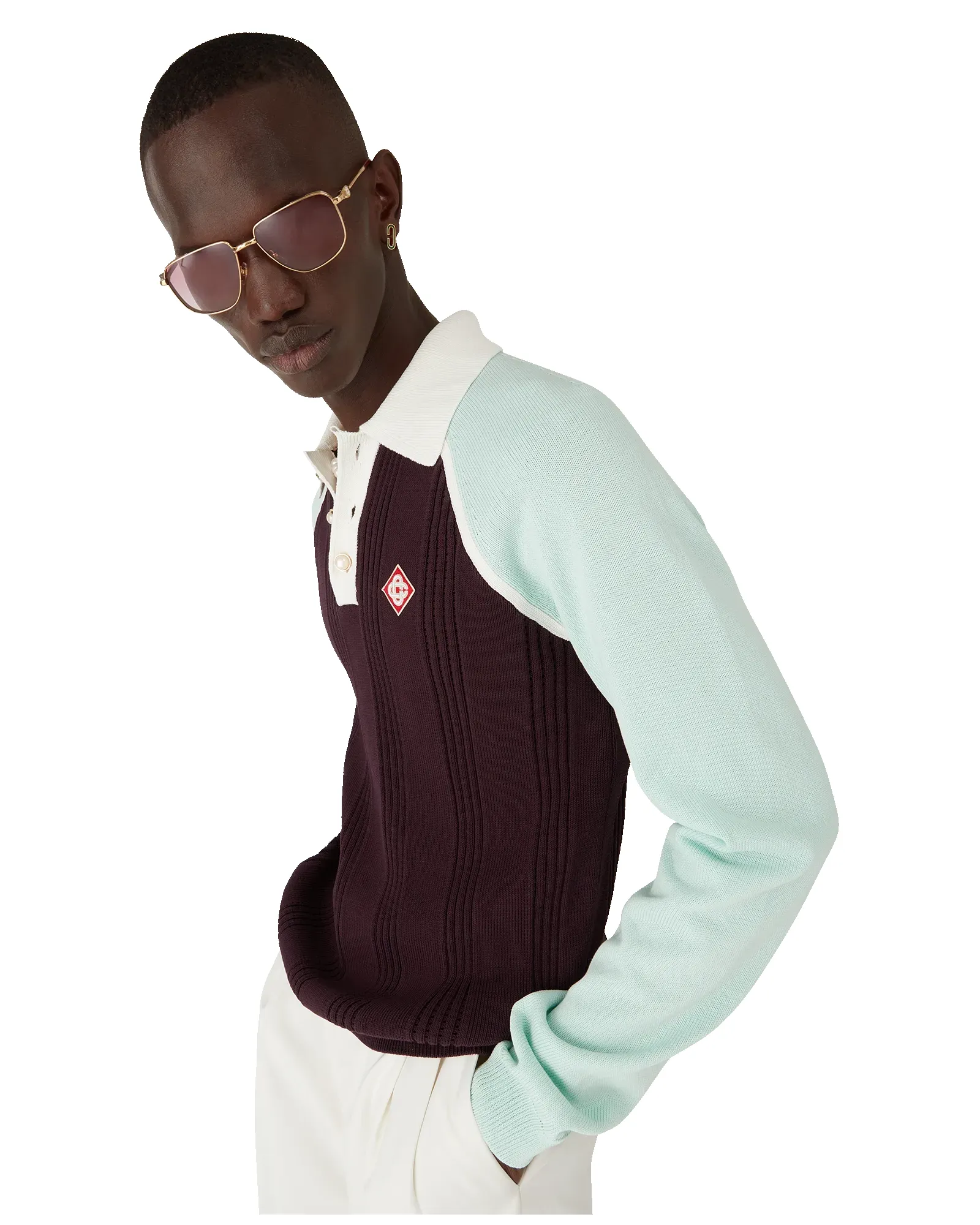 Merino Tennis Long Sleeve Polo sold by Casablanca product image thumbnail 4