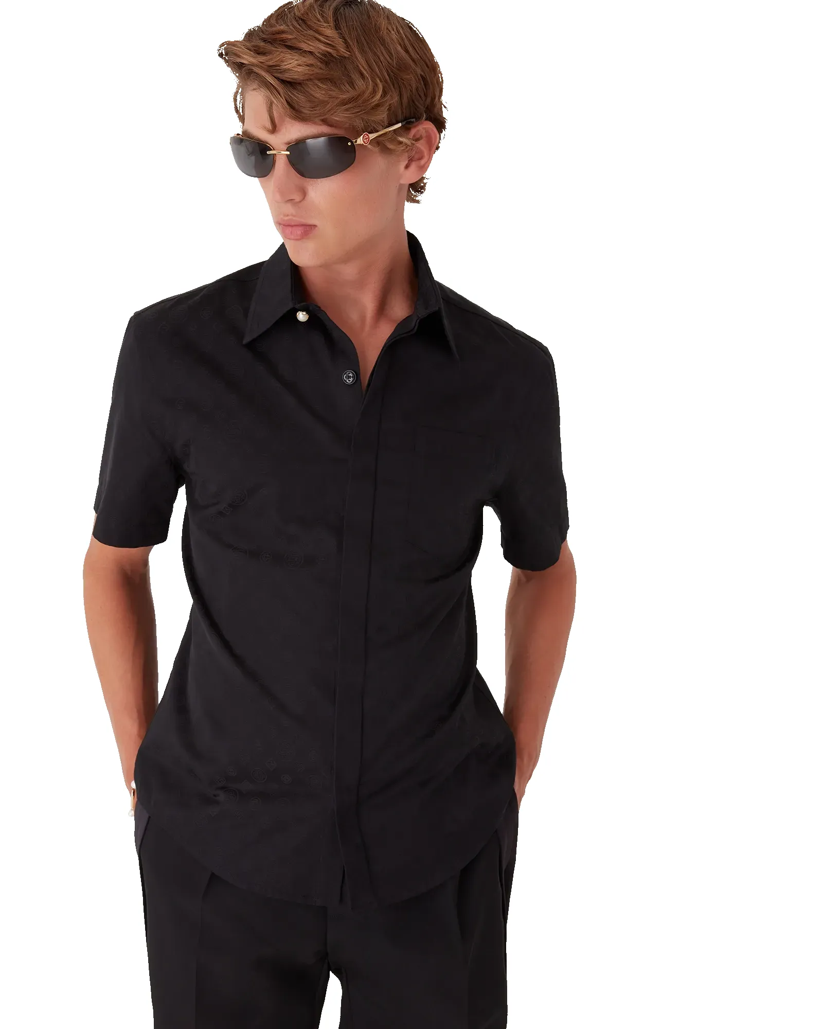 Cotton Monogram Short Sleeve Shirt sold by Casablanca product image thumbnail 4