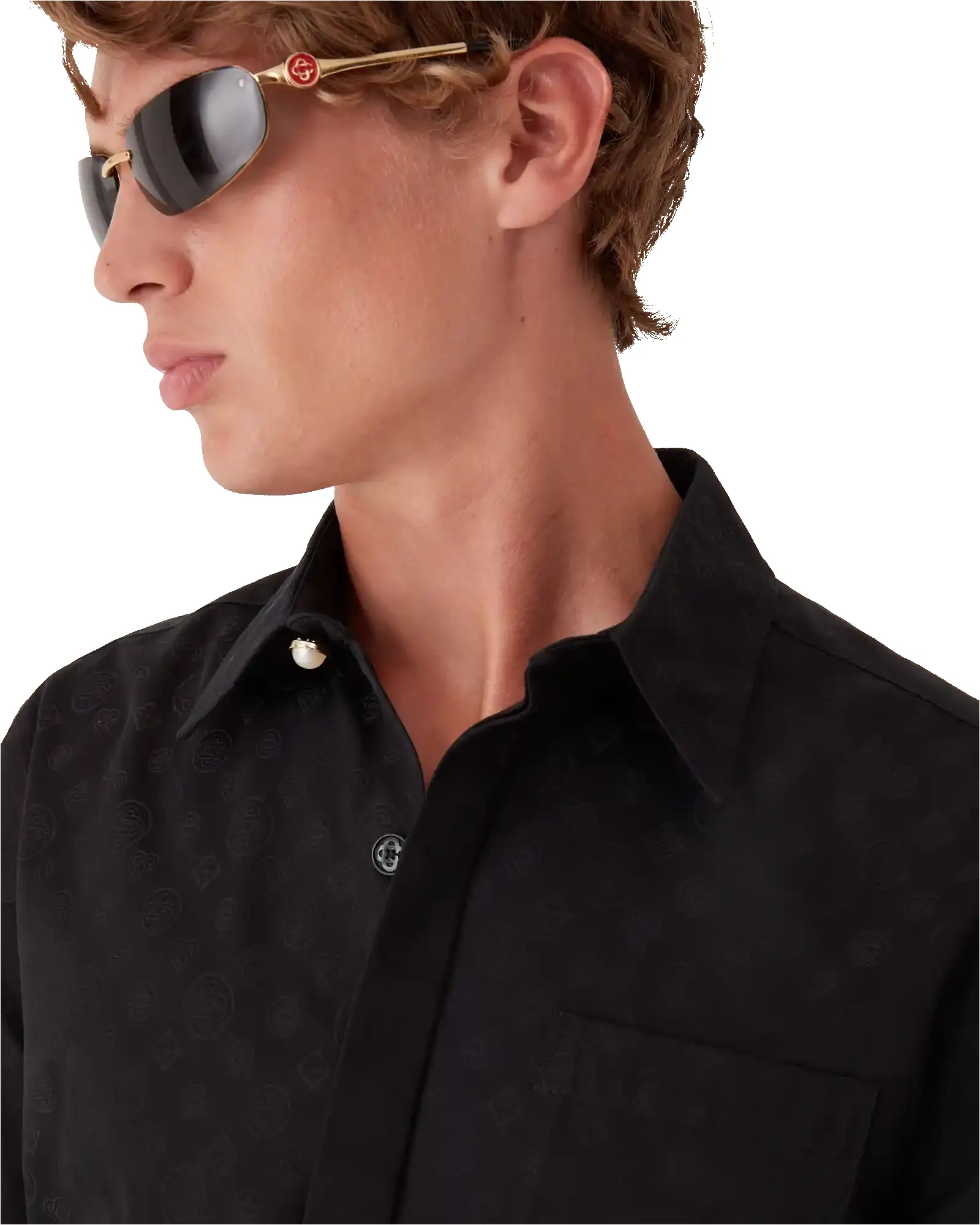 Cotton Monogram Short Sleeve Shirt sold by Casablanca product image thumbnail 5