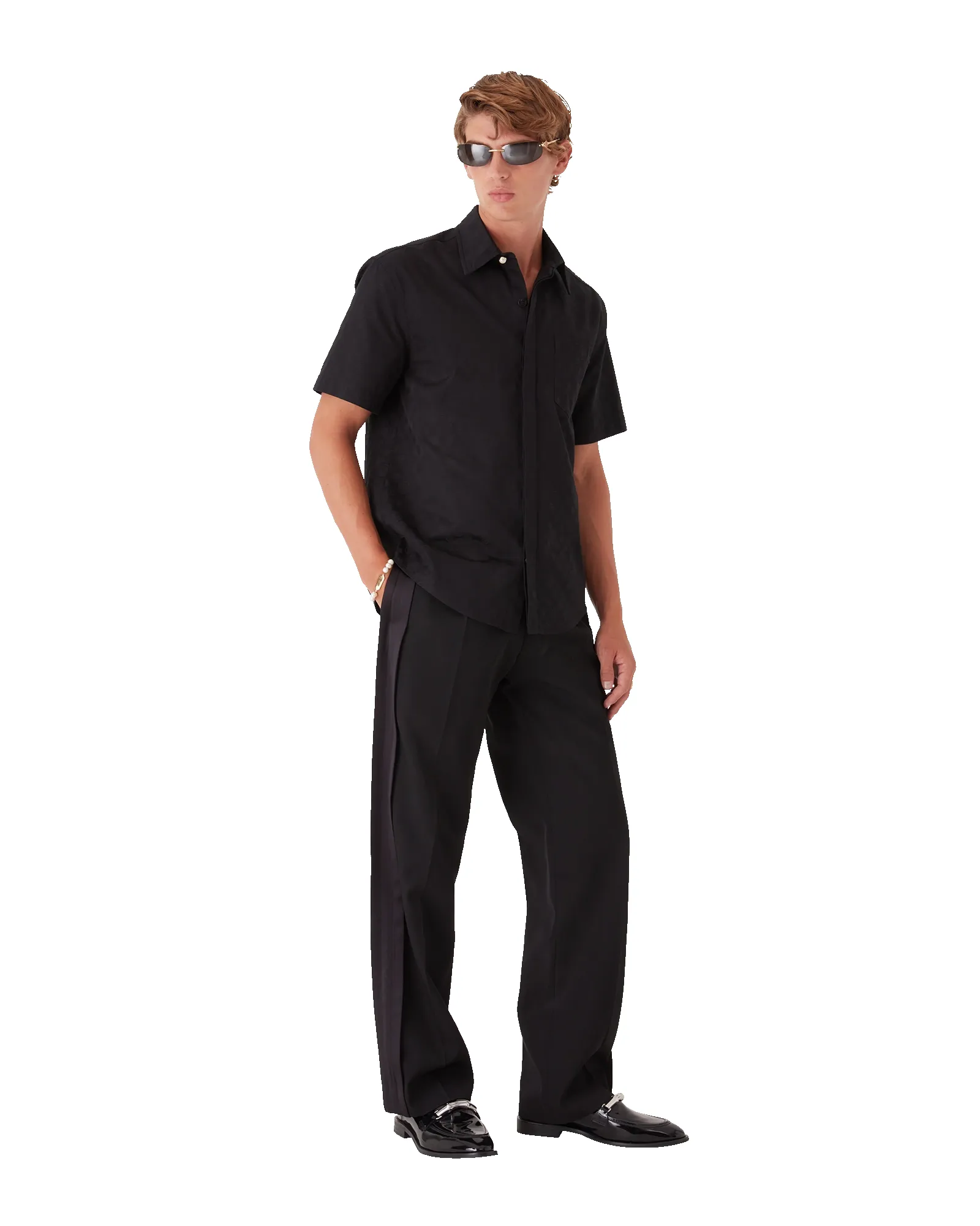 Cotton Monogram Short Sleeve Shirt sold by Casablanca product image thumbnail 2