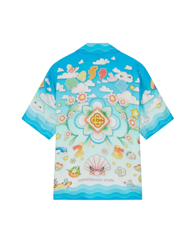 Kawaii Motif Short Sleeve Silk Twill Shirt sold by Casablanca
