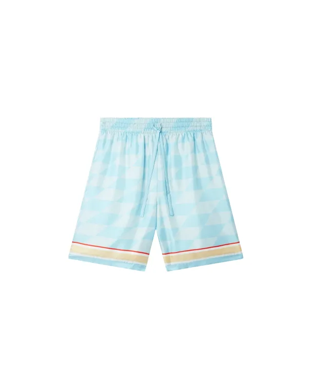 Damiers Et Cygne Bleu Silk Shorts sold by Casablanca