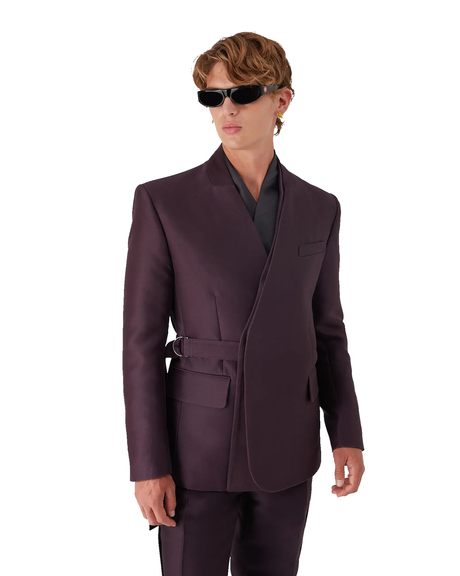 Blend Tailored Wool Silk Wrap Jacket sold by Casablanca product image thumbnail 4