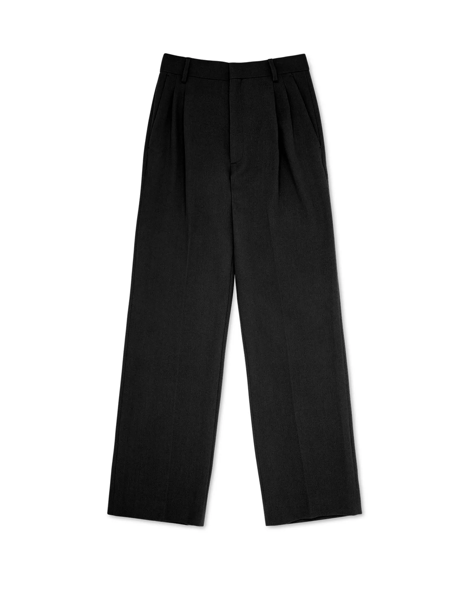 Black Merino Wool Pleated Trouser sold by Casablanca