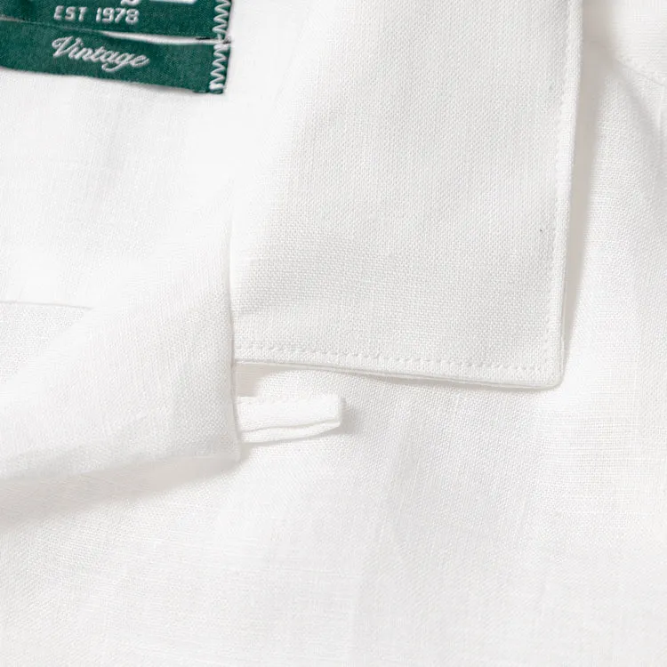 White Linen Camp Shirt sold by Gitman Vintage Bros. product image thumbnail 2