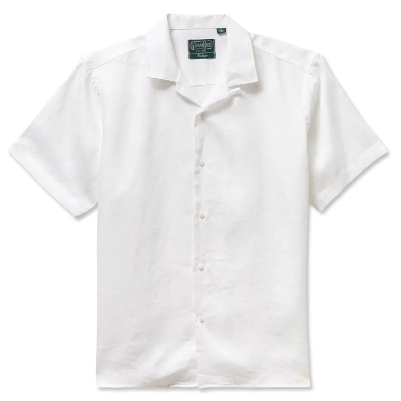 White Linen Camp Shirt sold by Gitman Vintage Bros.