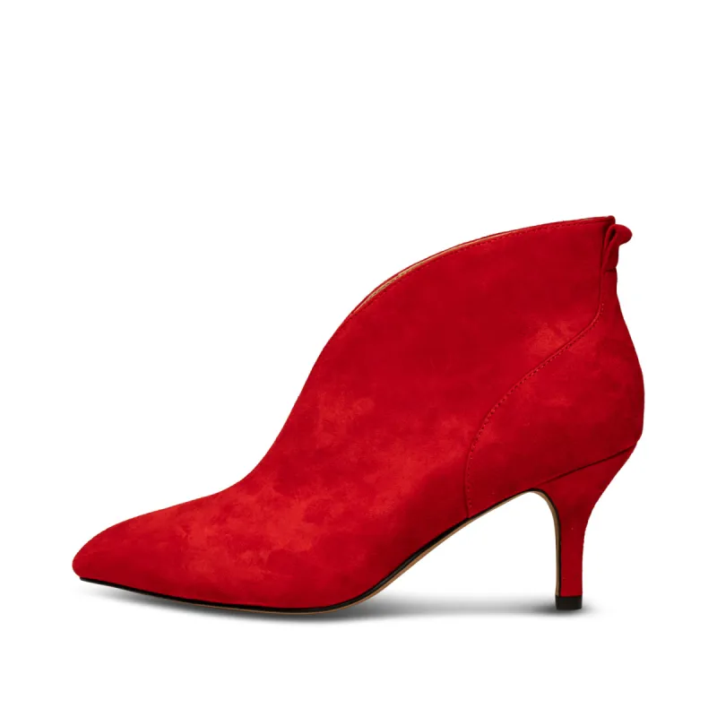 Valentine heel suede - Fire Red sold by Shoe The Bear