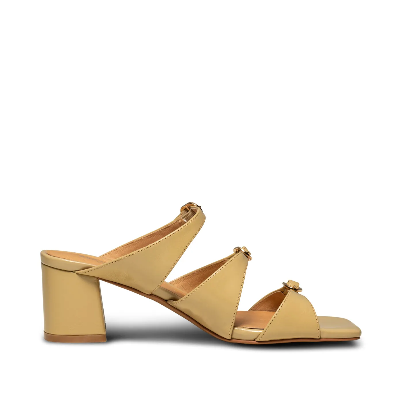Hanna buckle mule leather - BEIGE sold by Shoe The Bear product image thumbnail 4