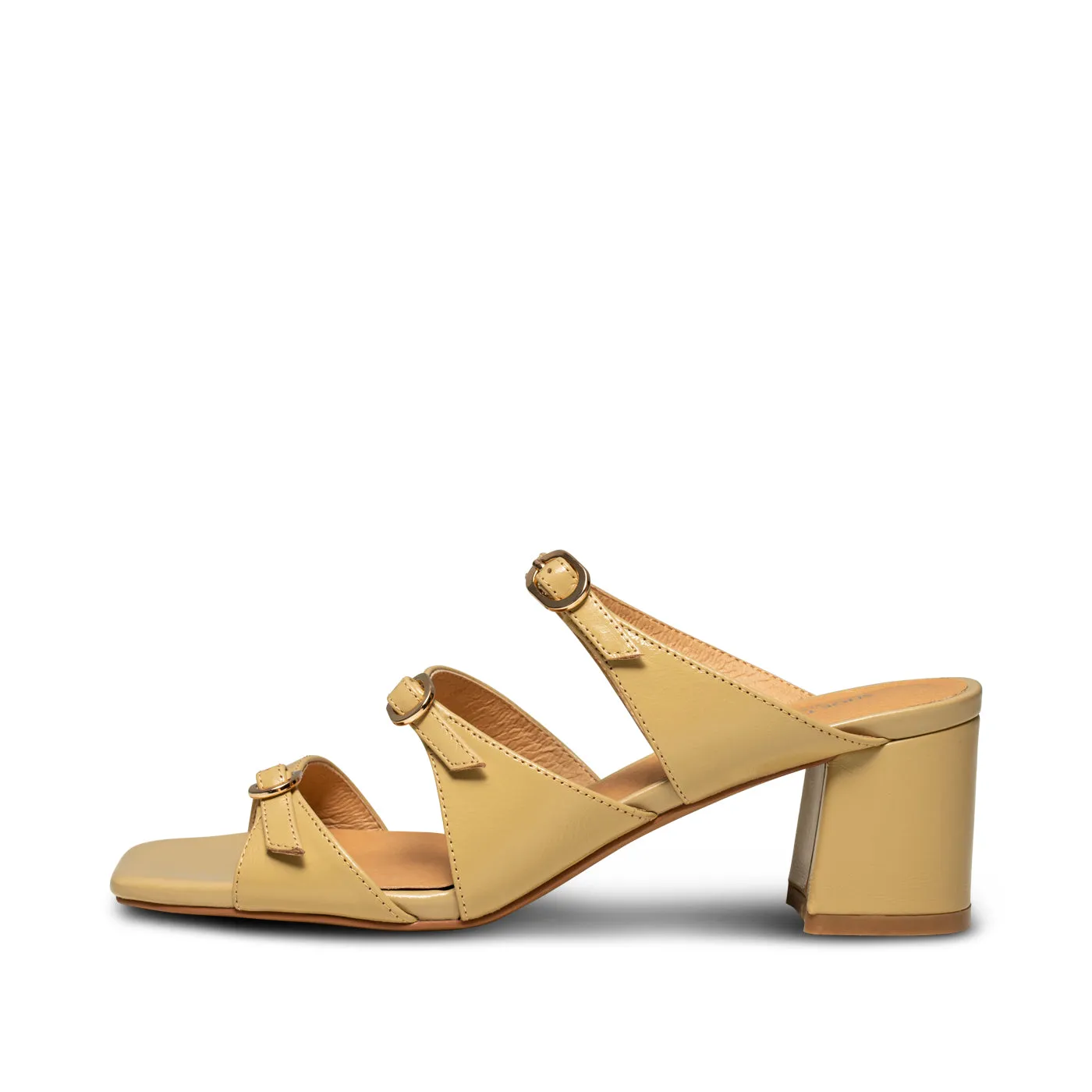 Hanna buckle mule leather - BEIGE sold by Shoe The Bear