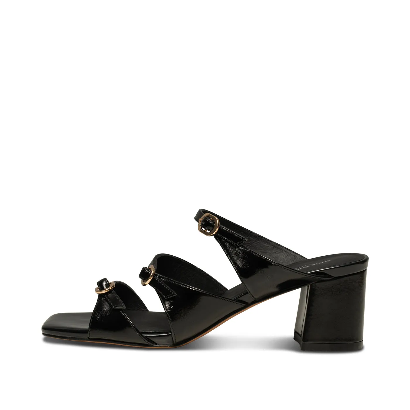 Hanna buckle mule leather - BLACK sold by Shoe The Bear