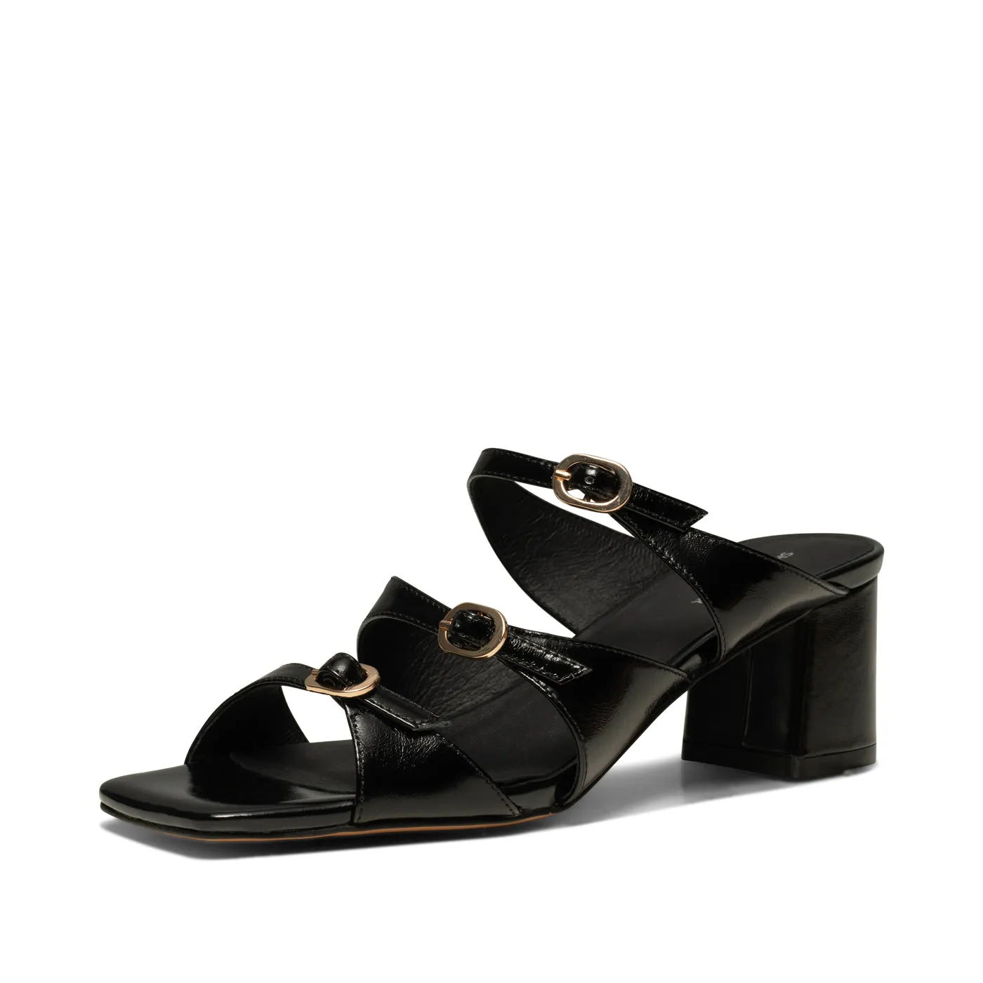 Hanna buckle mule leather - BLACK sold by Shoe The Bear product image thumbnail 3