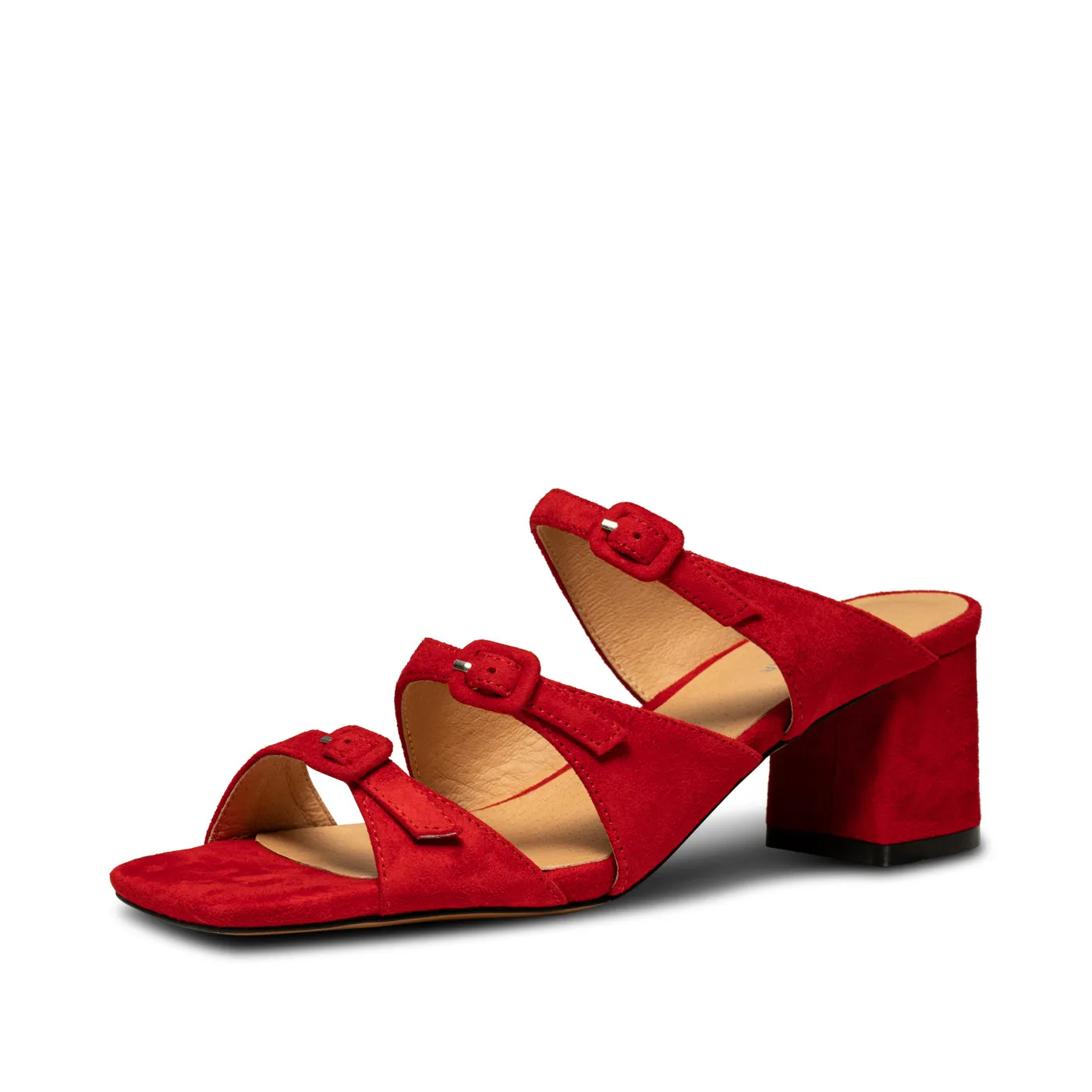 Hanna buckle mule suede - Fire Red sold by Shoe The Bear product image thumbnail 2