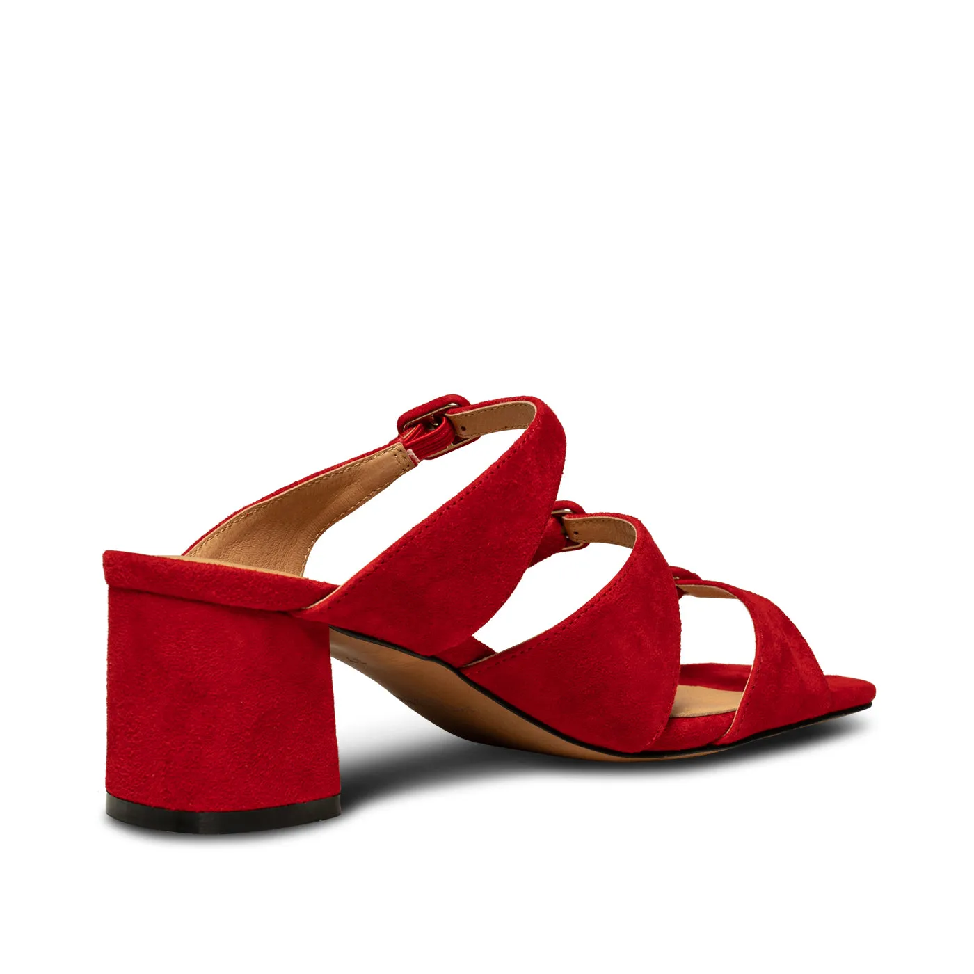 Hanna buckle mule suede - Fire Red sold by Shoe The Bear product image thumbnail 3