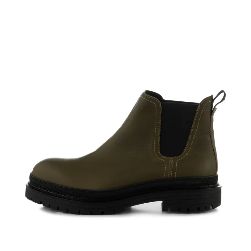 Arvid chelsea boot leather - MOSS GREEN sold by Shoe The Bear