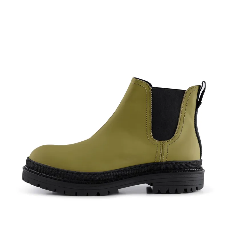 Arvid chelsea boot leather - KHAKI GREEN sold by Shoe The Bear
