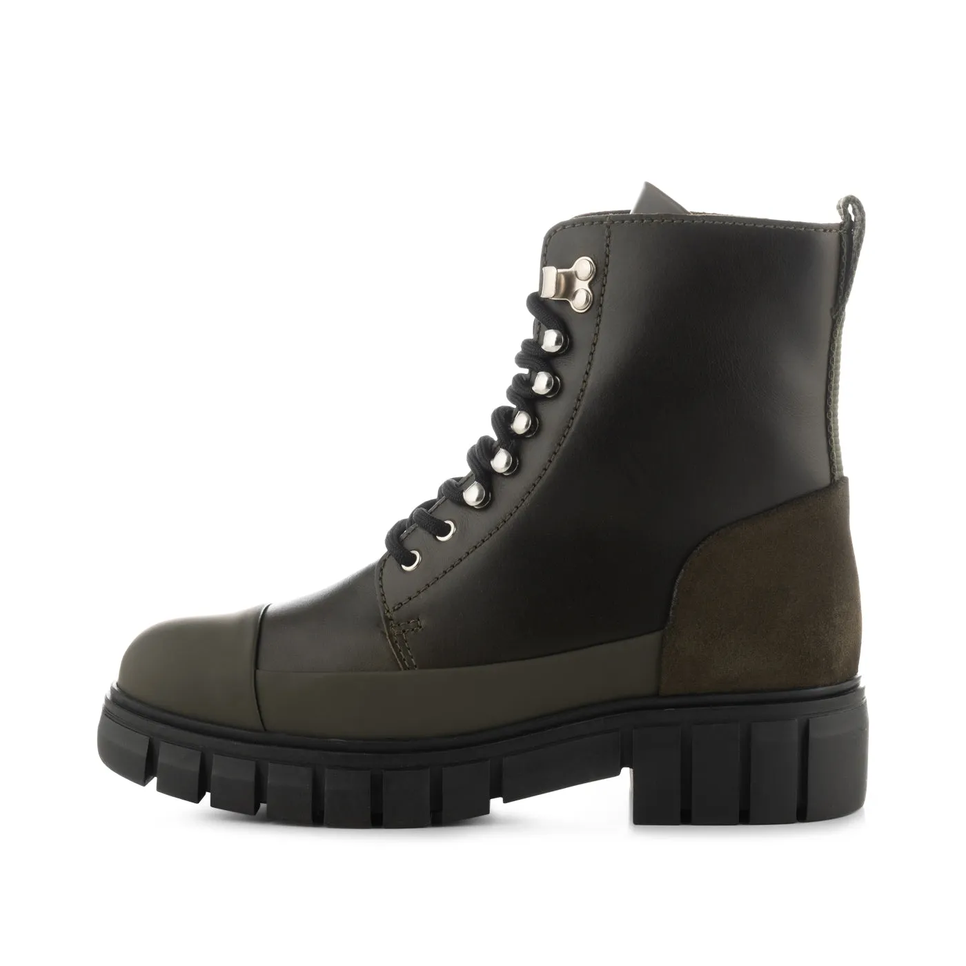 Rebel lace-up boot leather - KHAKI sold by Shoe The Bear