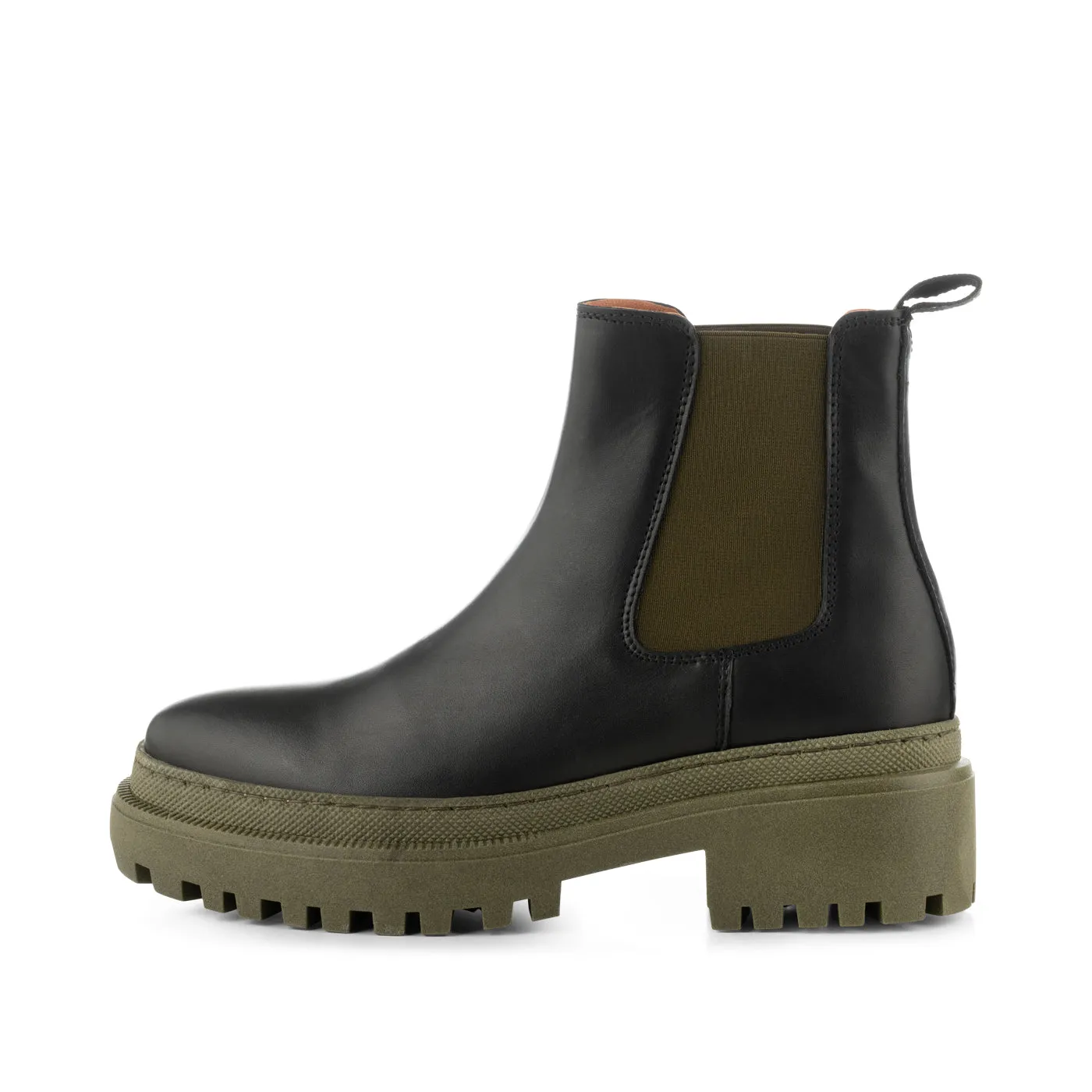 Iona chelsea boot leather - BLACK/KHAKI sold by Shoe The Bear