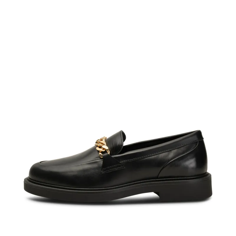Thyra Chain Loafer Leather - BLACK sold by Shoe The Bear