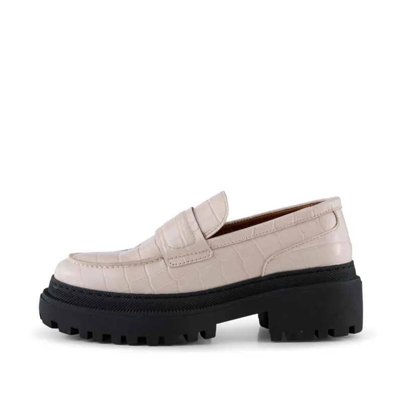 Iona loafer leather - WHITE CROCO made by Shoe The Bear