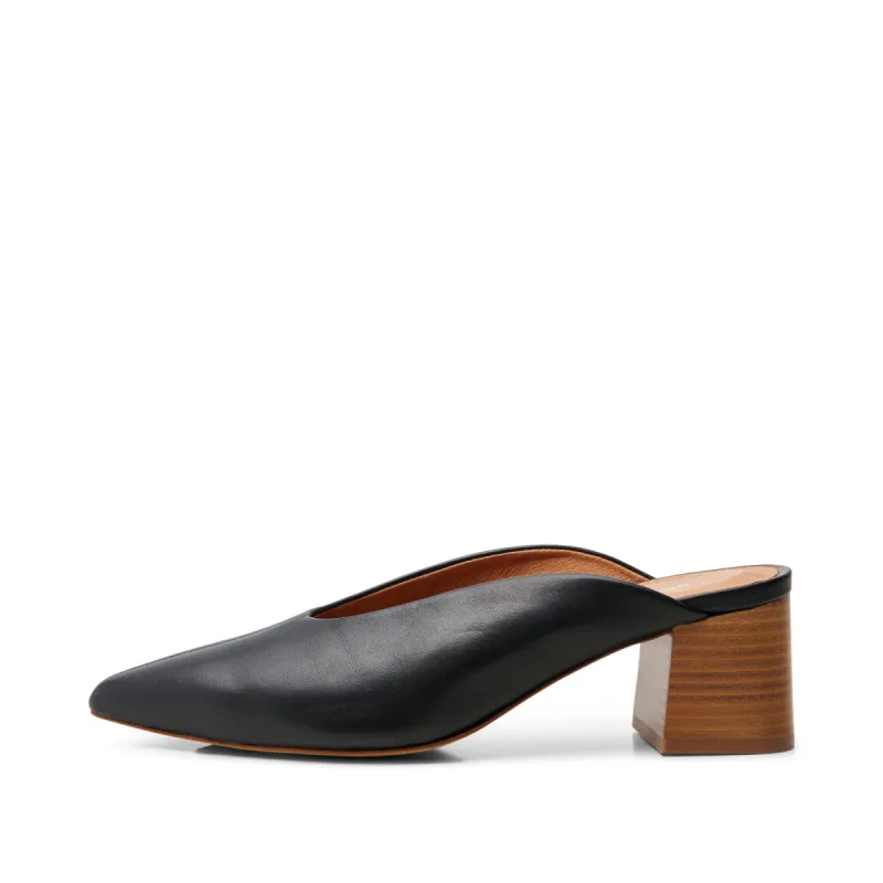 Emma mule leather - BLACK sold by Shoe The Bear
