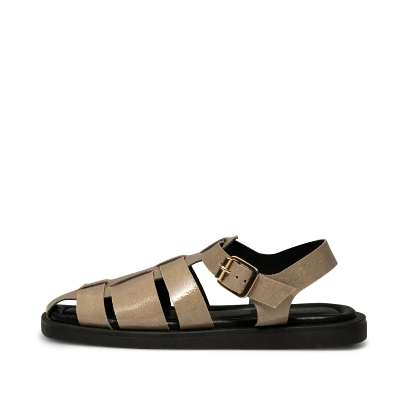 Krista fisherman high shine leather - TAUPE made by Shoe The Bear