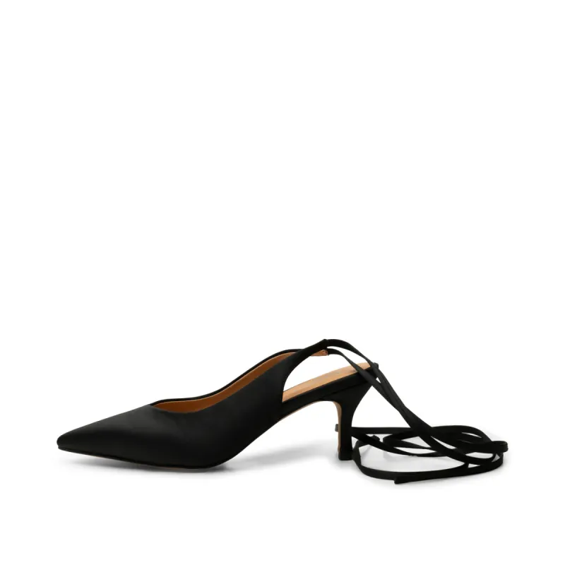 Amia tie-up pump satin - BLACK SATIN sold by Shoe The Bear