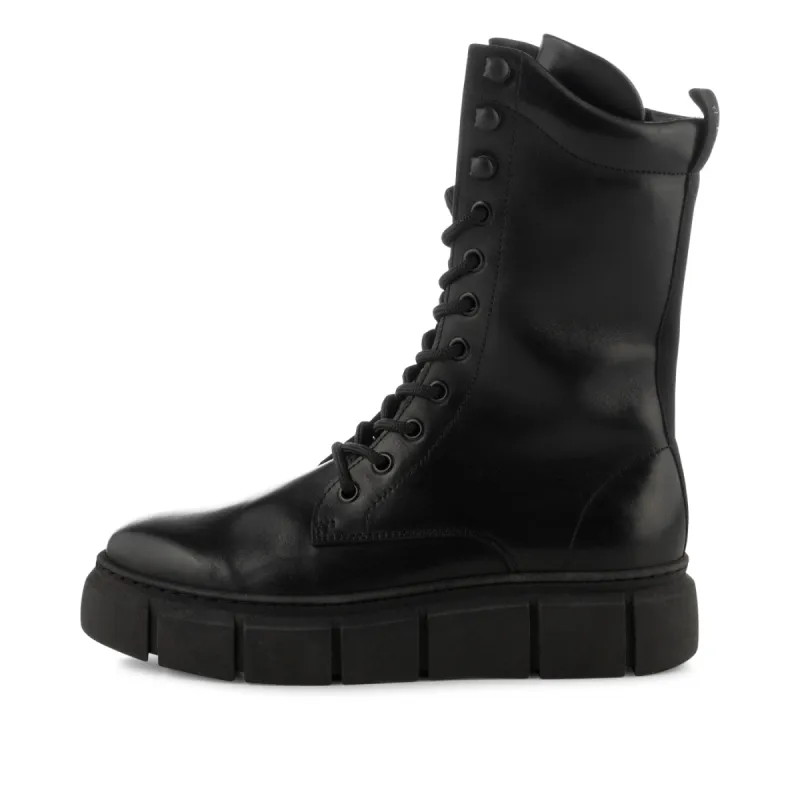 Tove lace up boot leather - BLACK sold by Shoe The Bear