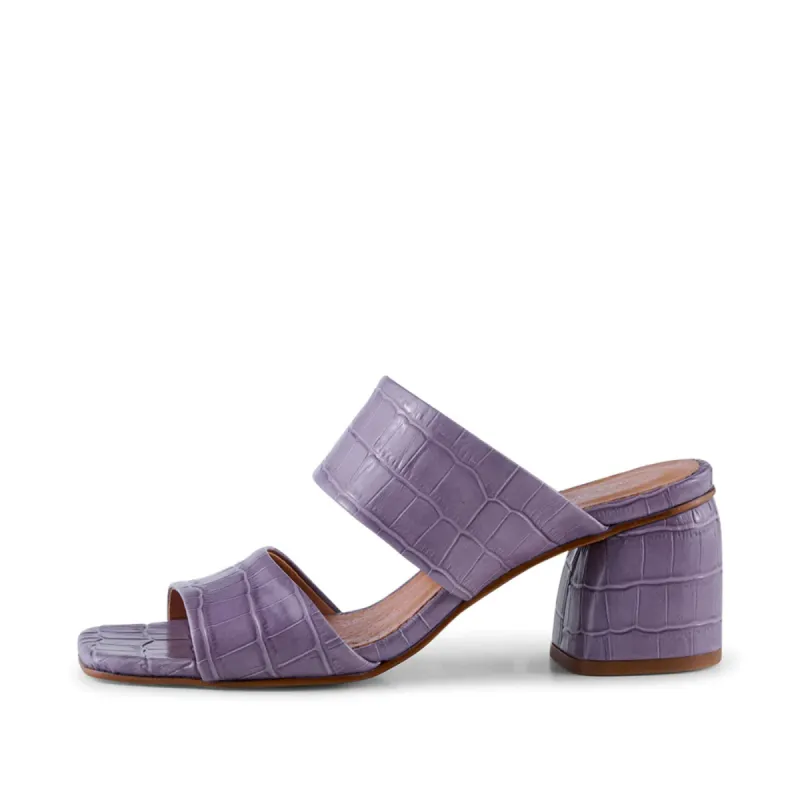 Runa mule leather - LAVENDER CROCO sold by Shoe The Bear