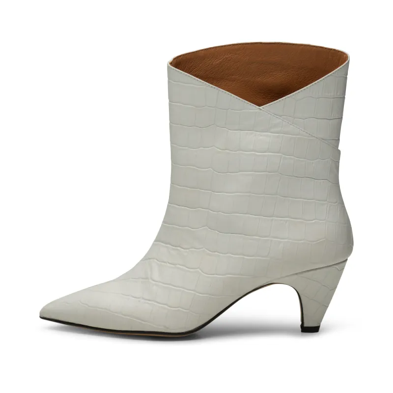 Paula boot leather - OFF WHITE CROCO sold by Shoe The Bear