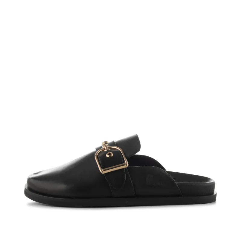 Siri buckle clog leather - BLACK made by Shoe The Bear