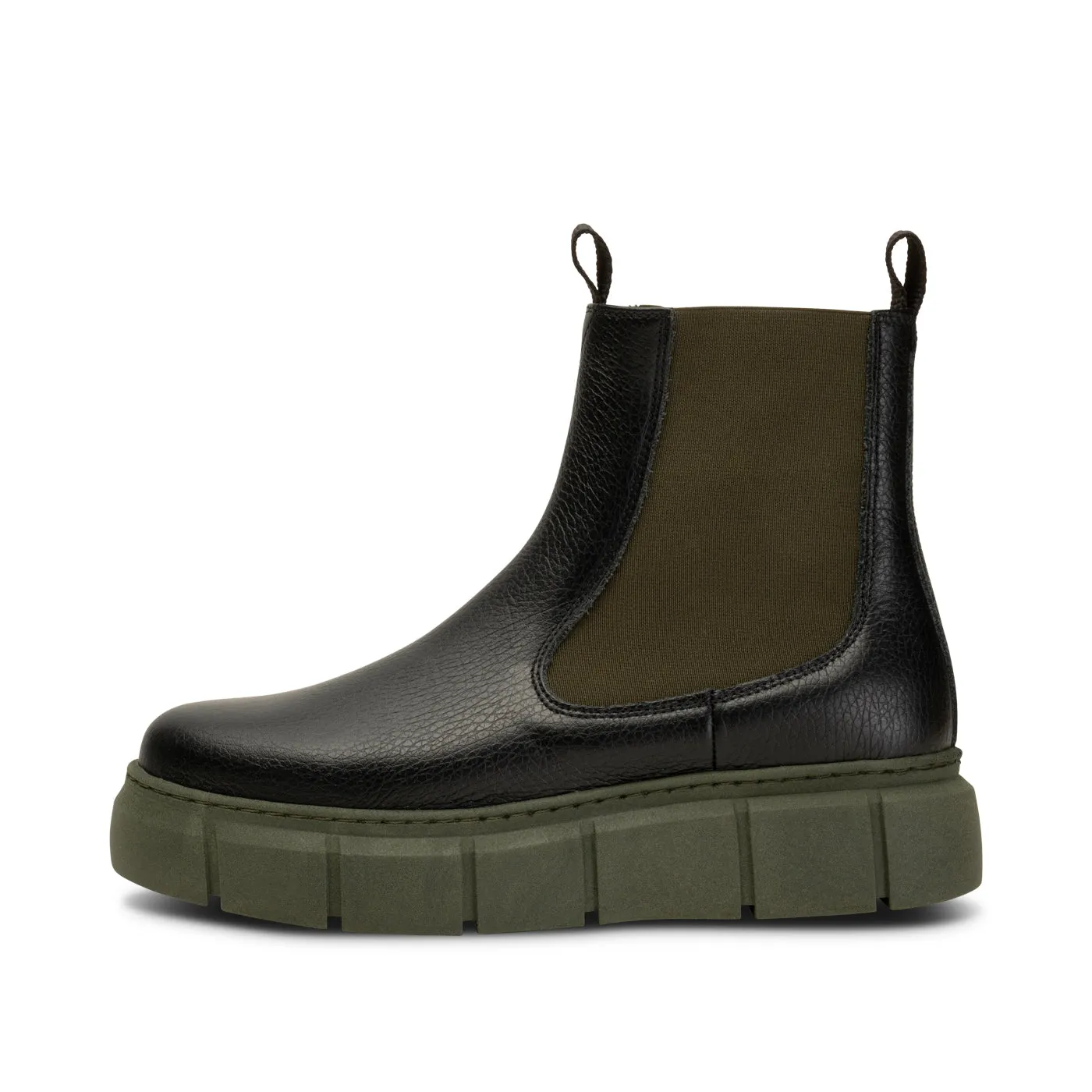 Tove chelsea boot leather - BLACK/KHAKI sold by Shoe The Bear